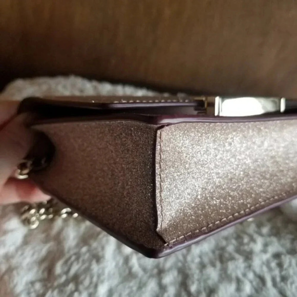 Kate Spade Rose Gold Glitter Burgess  Court Shoulder Crossbody Bag - Picture 4 of 13